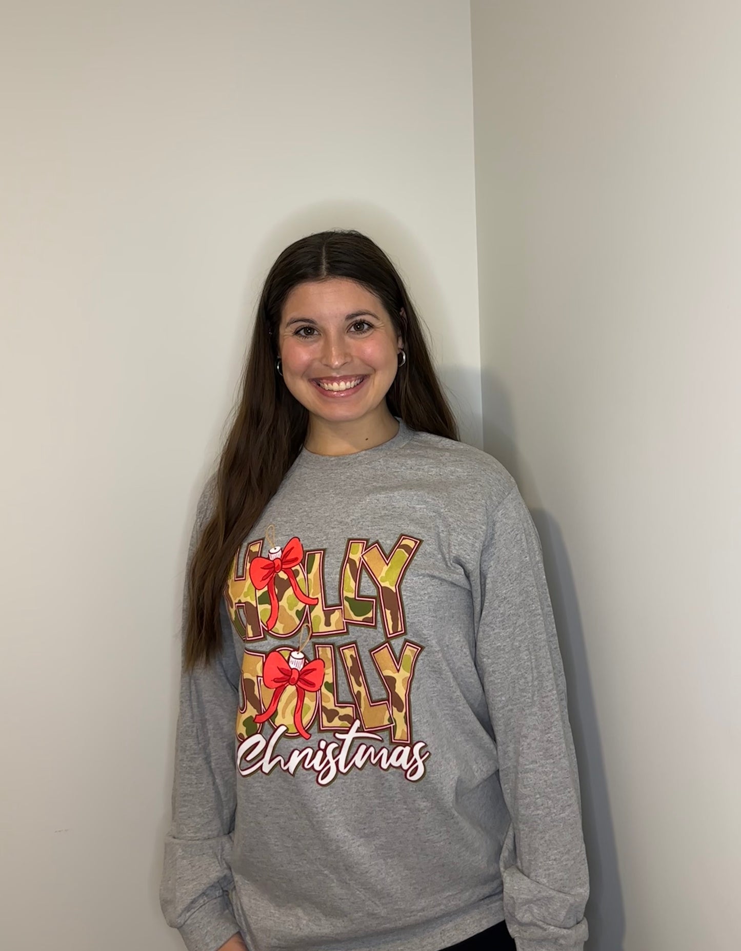 Holly Jolly Camo Long Sleeve Tee