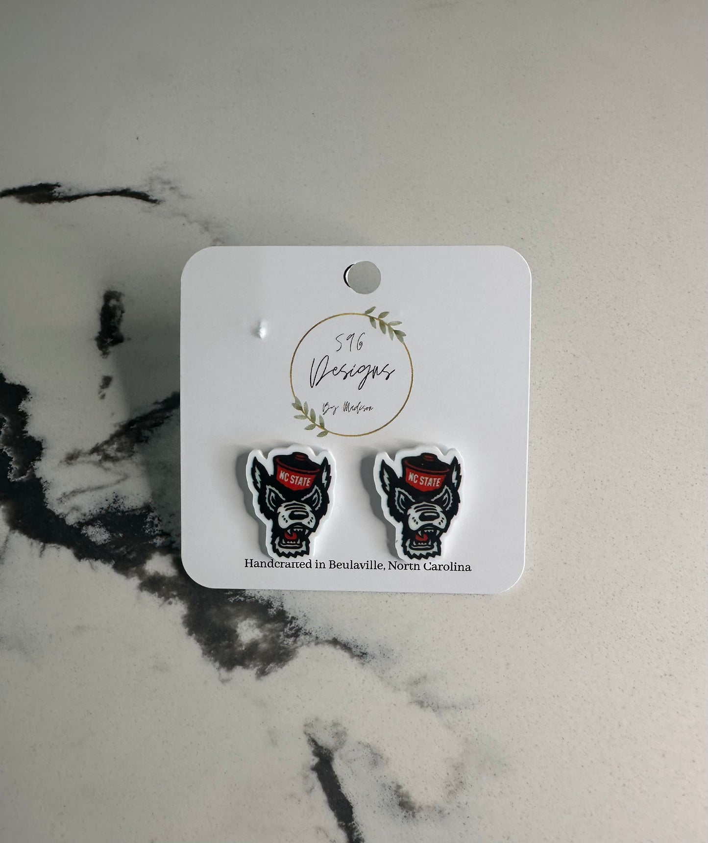 NC State Wolf Stud Earrings
