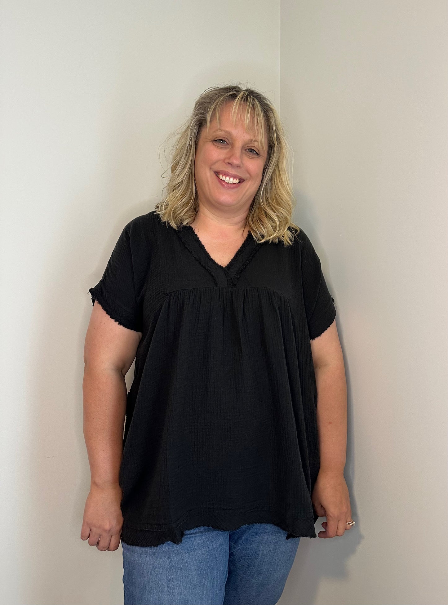 You Go Girl Plus Top - Black