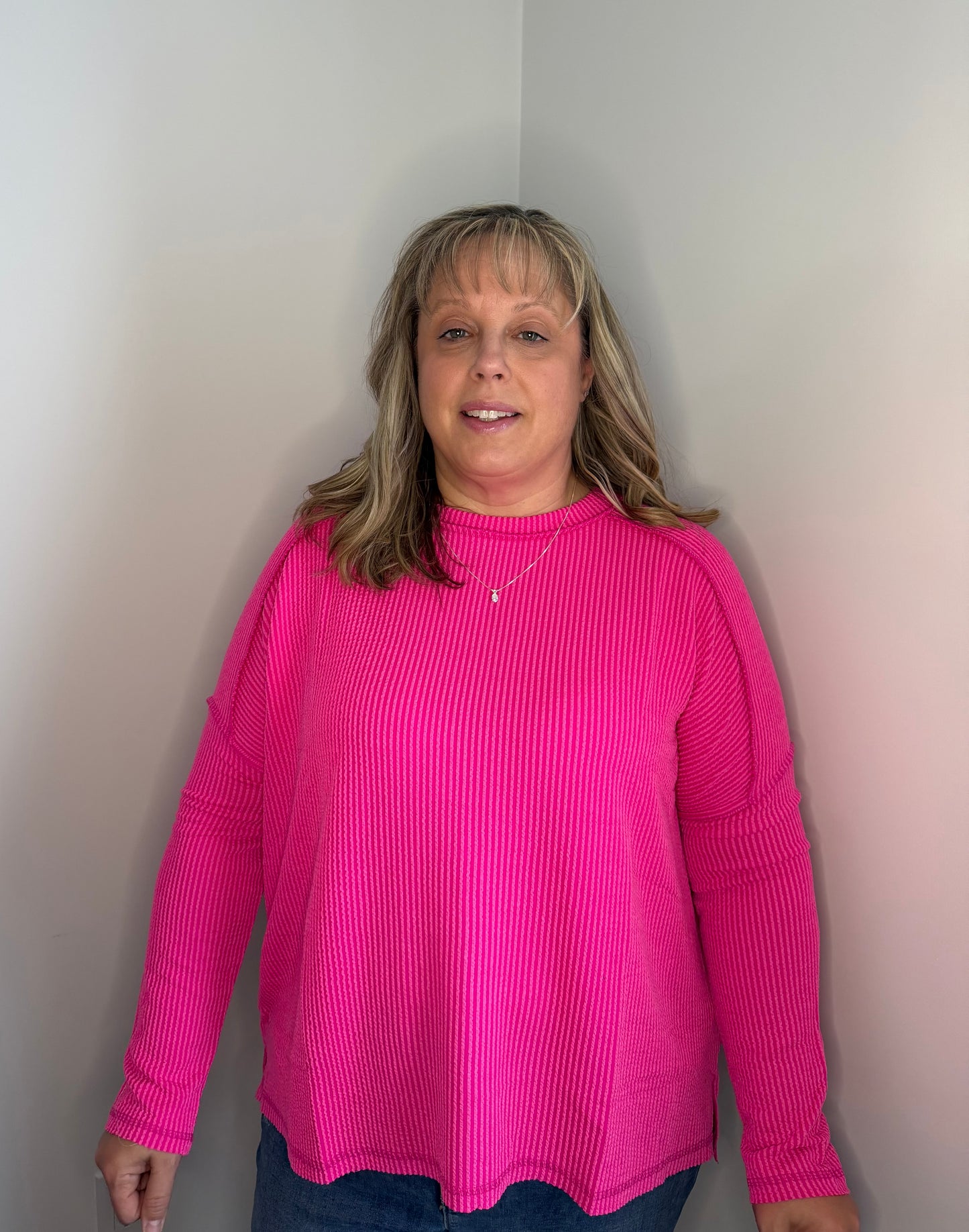 Rosie Plus Top - Neon Pink