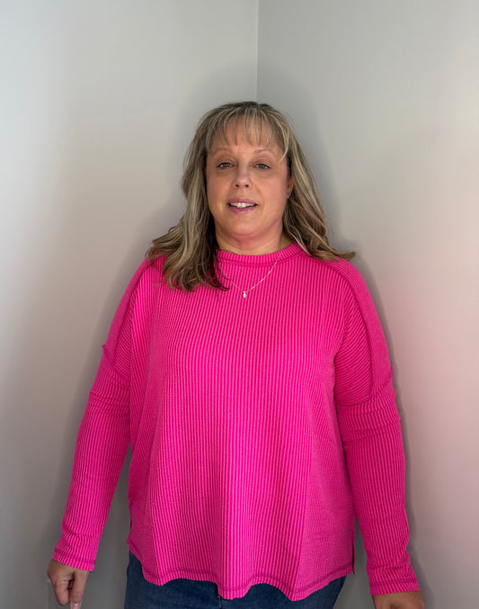 Rosie Plus Top - Neon Pink