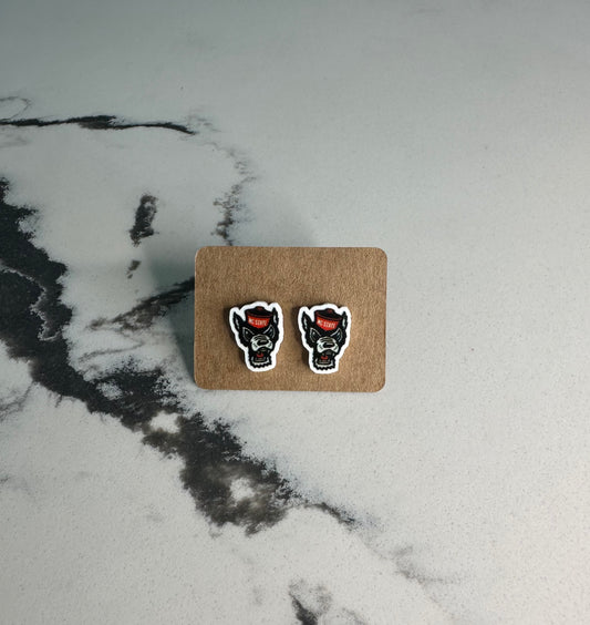 NC State Wolf Mini Stud Earrings