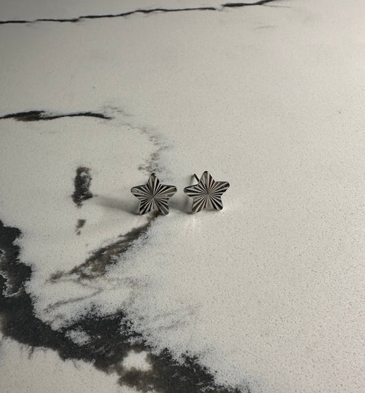 Star Stud Earrings - Silver