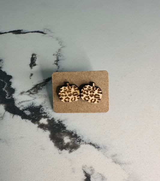 Cheetah Pumpkin Mini Stud Earrings