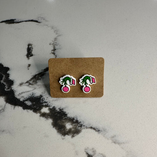 Grinch Ornament Mini Stud Earrings