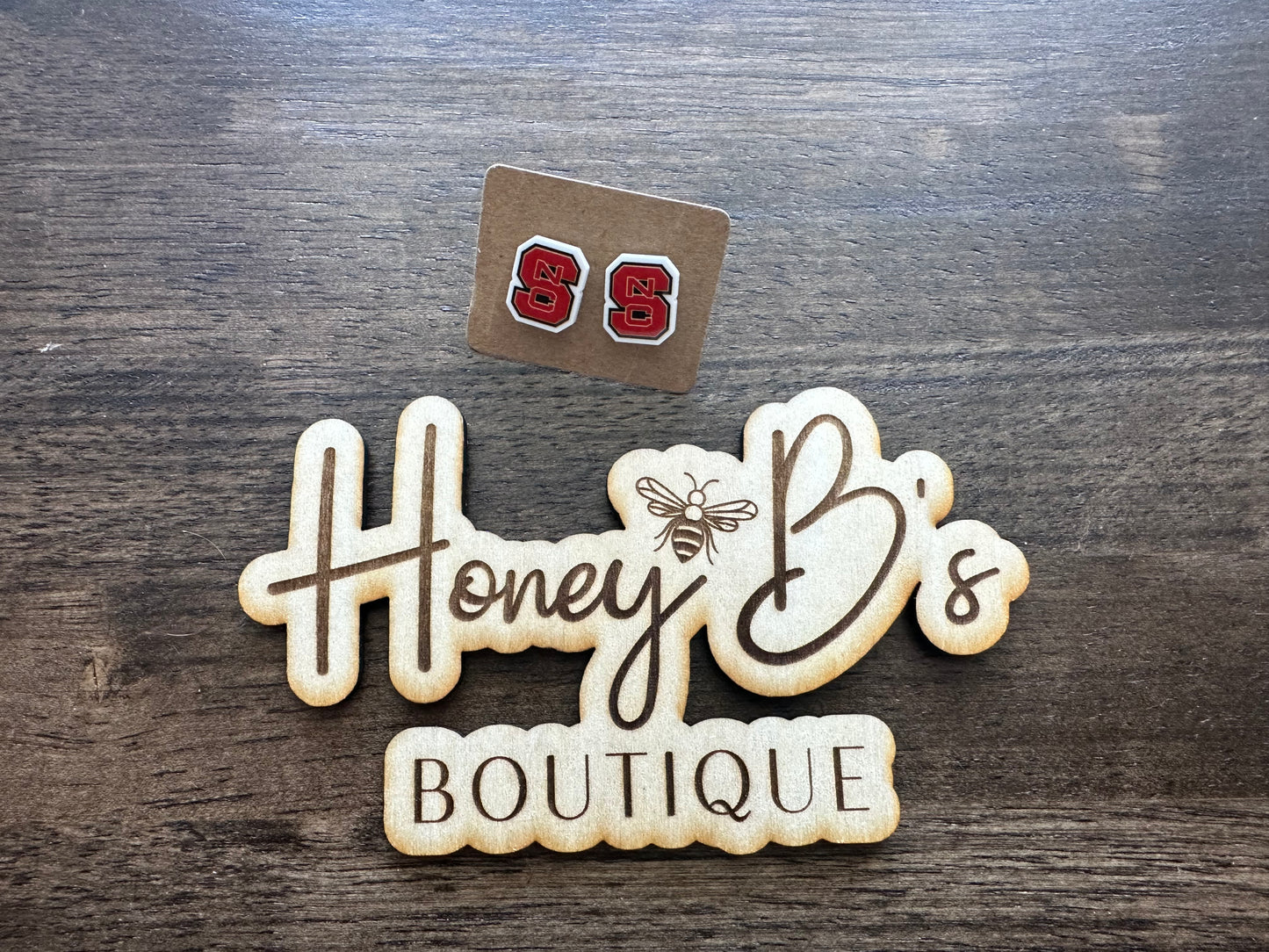 NC State Logo Mini Stud Earrings