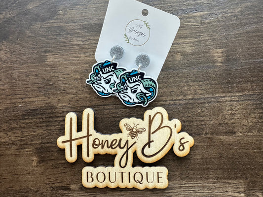 UNC Ram Statement Earrings