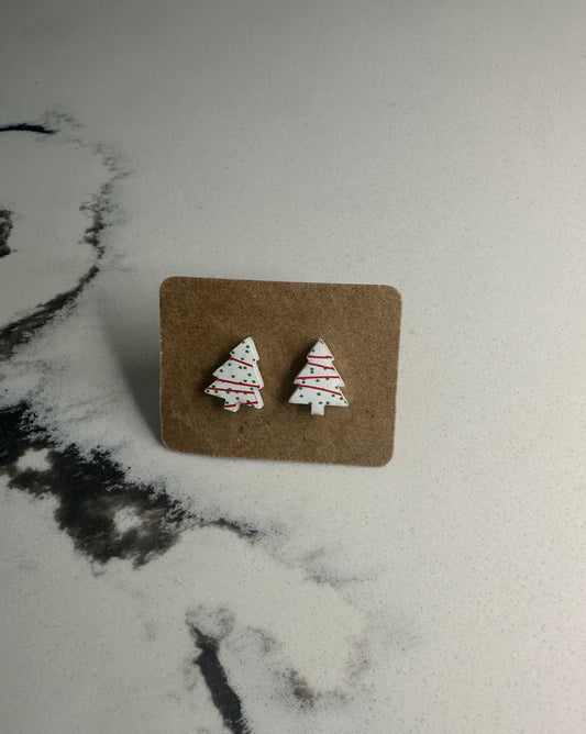 Christmas Tree Cake Mini Stud Earrings