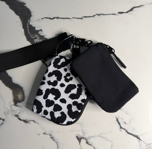 Leopard Double Pouch Wristlet