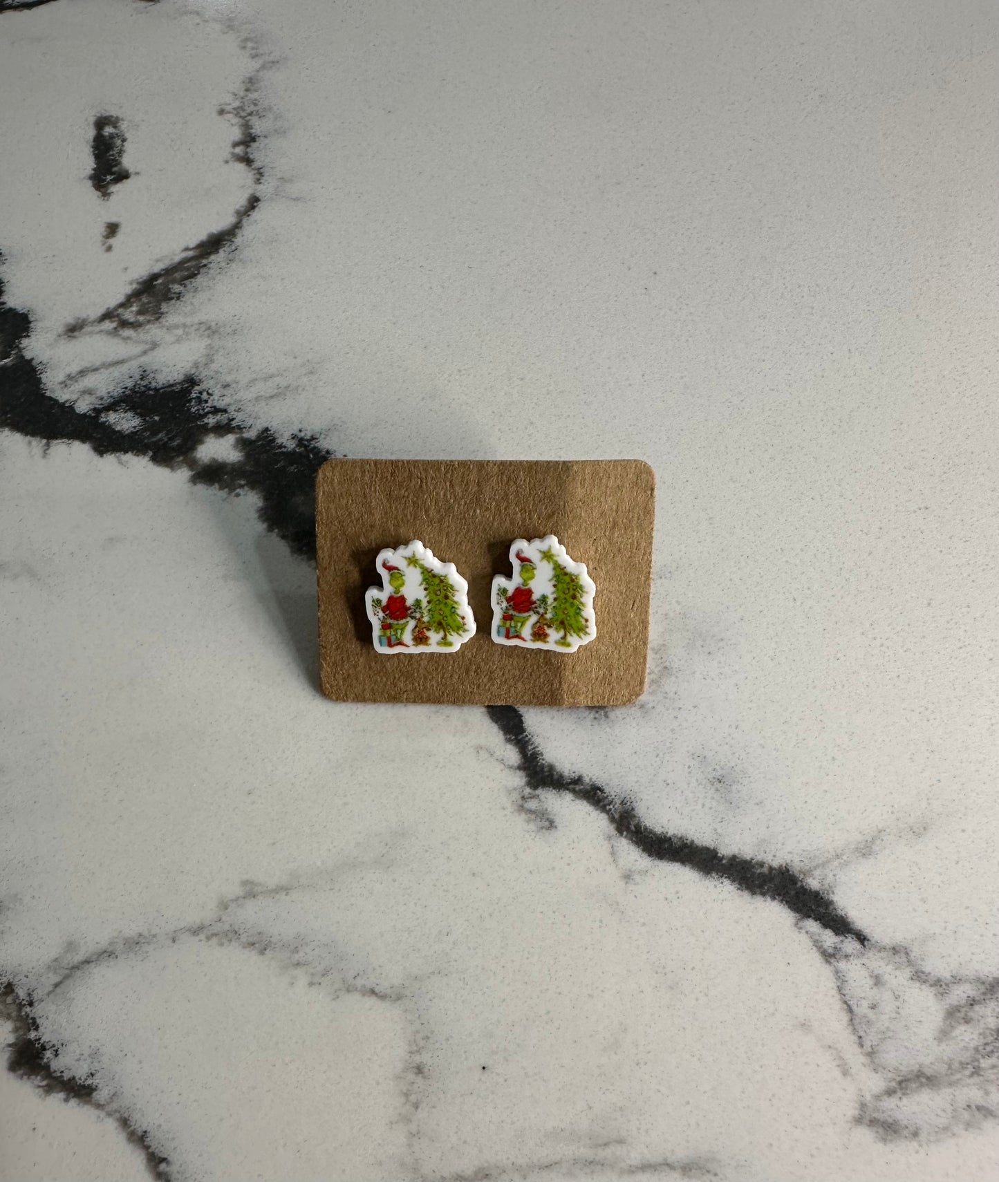 Grinch Scene Mini Stud Earrings