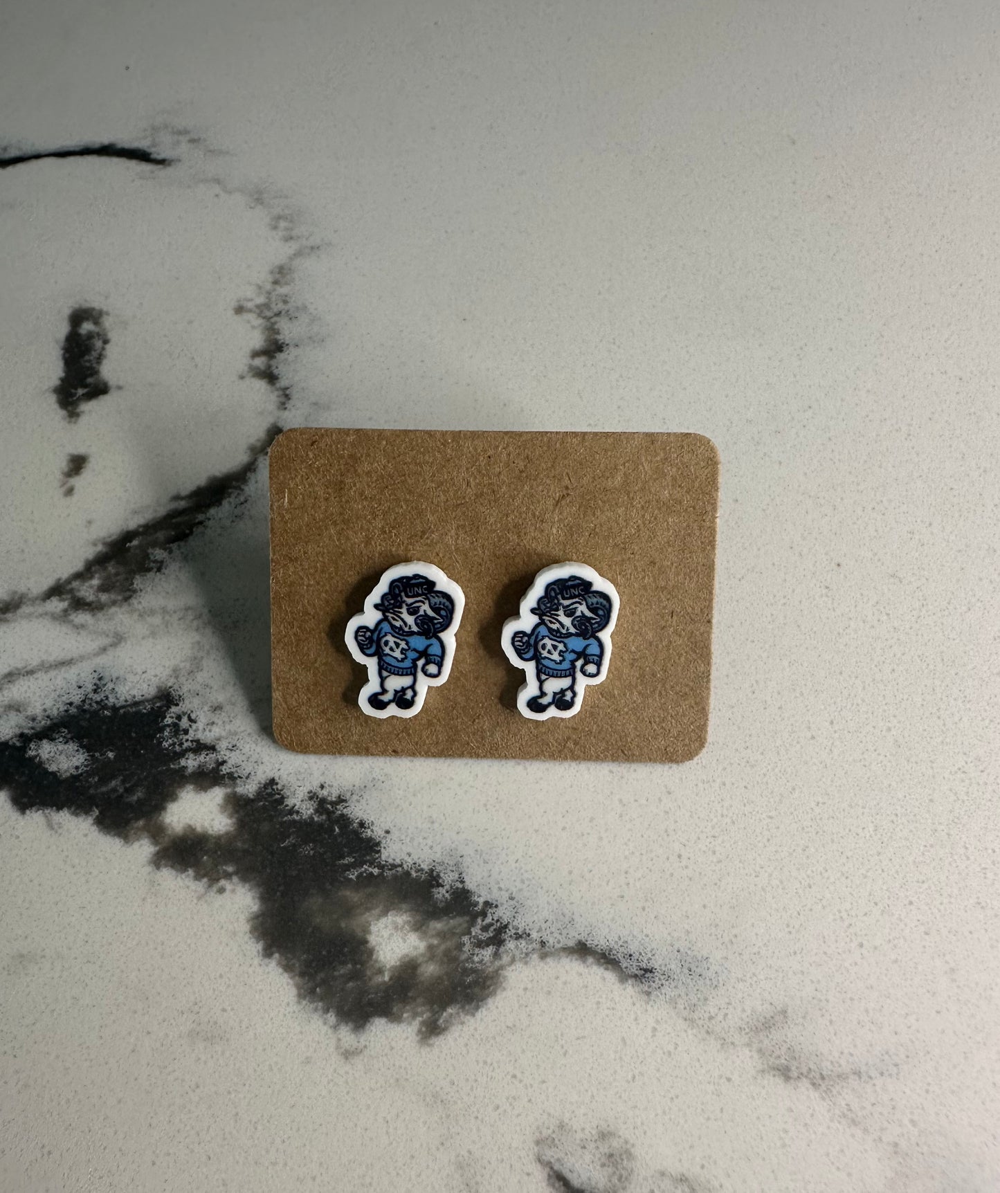 UNC Standing Ram Mini Stud Earrings