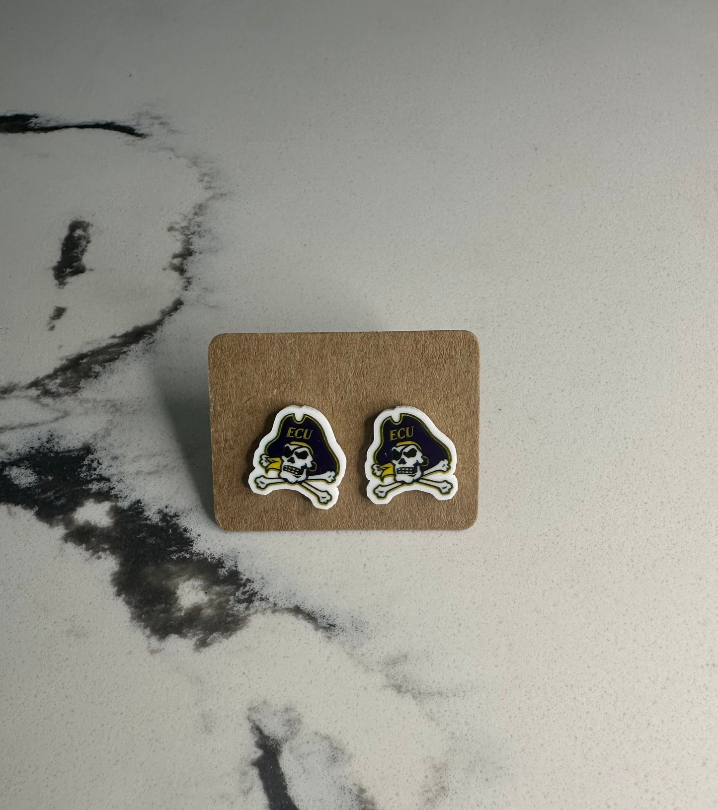 ECU Crossbones Mini Stud Earrings