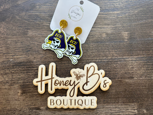 ECU Crossbones Statement Earrings