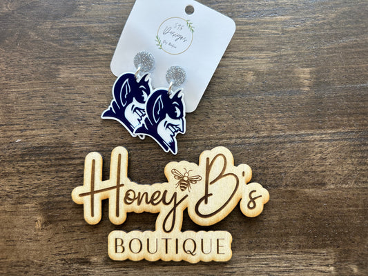 Duke Blue Devil Statement Earrings