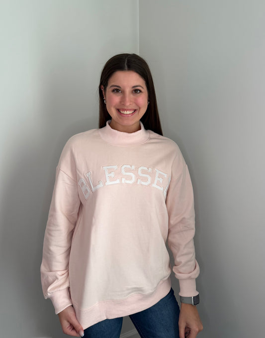 Blessed Mock Neck Sweatshirt